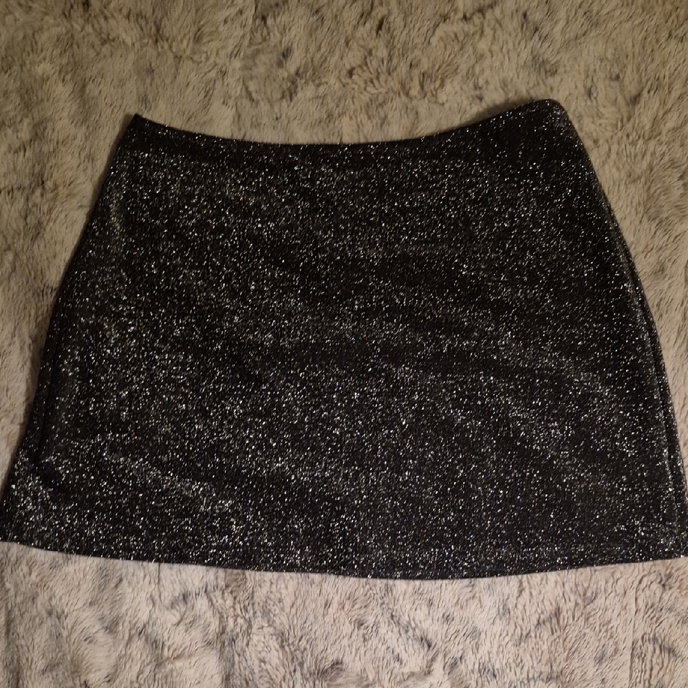 PINK Victoria's Secret Black Sparkle Pencil Skirt